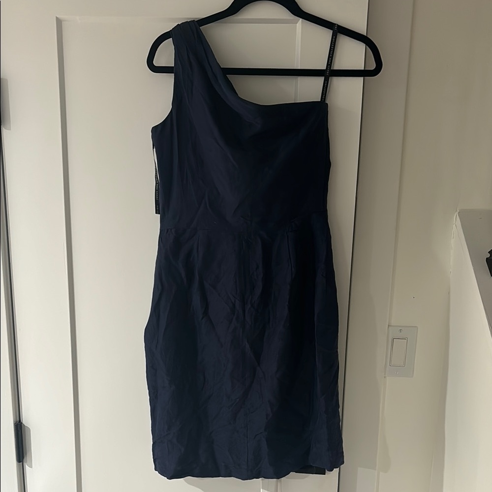 Jenny Yoo Black One Shoulder Sheath Dress